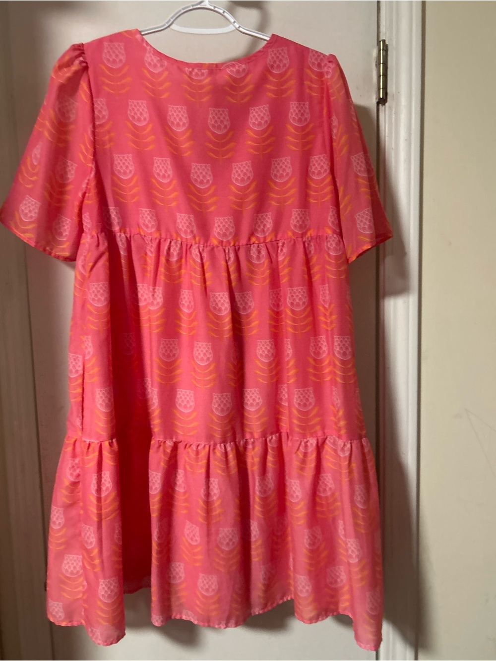 Girls' Tiered Casual Dress in Pink Floral